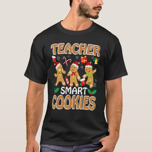 T-shirt Professeur du cookie intelligent gingerbread Noël (Devant)