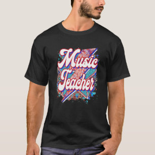 T-shirt Professeur Enseignant de musique Éclair Retour à l