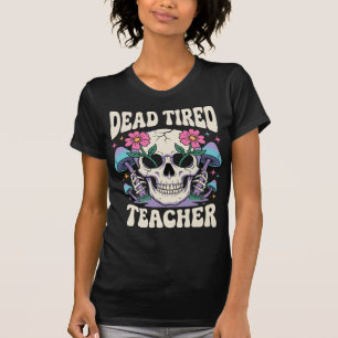 T-shirt Professeur Épuisé Crâne Champignon Halloween Graph