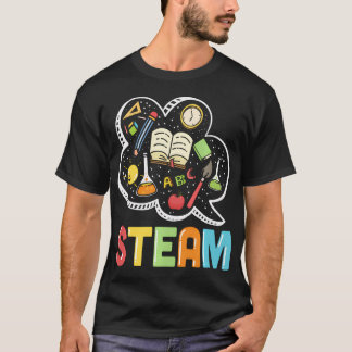 T-shirt Professeur et élève de vapeur retour à l'école