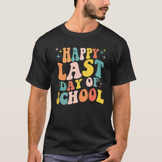 T-shirt Professeur Étudiant Joyeux Dernier Jour De L'École (Devant)