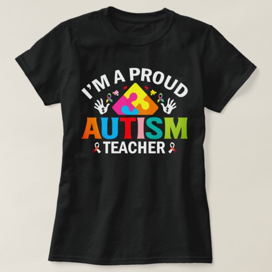 T-shirt Professeur fier d'élèves autistes (Design devant)