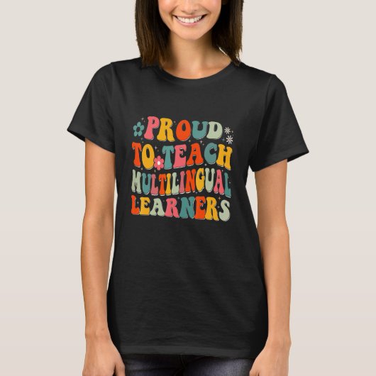 T-shirt Professeur fier d'enseigner Apprentissage multilin (Devant)