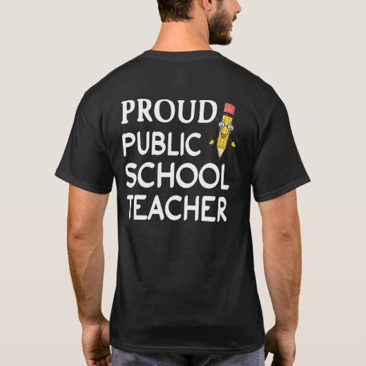 T-shirt Professeur Fière à l'école publique (Dos)