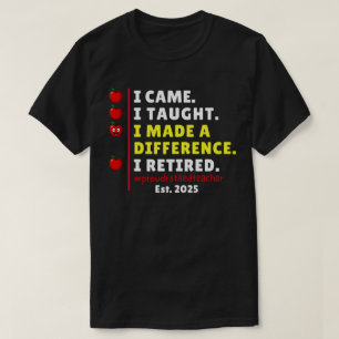 T-shirt Professeur Fière Retraitée 2025 Retraite 2025 Prof