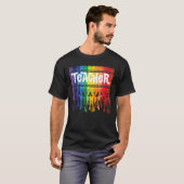 T-shirt Professeur, Get You Crayon Rainbow Enseignant (Devant entier)