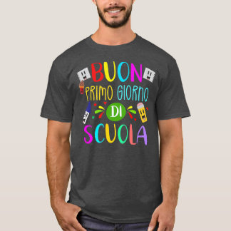 T-shirt Professeur Italien Heureux Premier Jour D'École Re