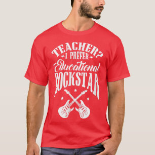 T-shirt Professeur Je Préfère Éducatif Rockstar Guitar Ret