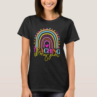 T-shirt Professeur Léopard Arc-en-Ciel Enseigner Est Mon J