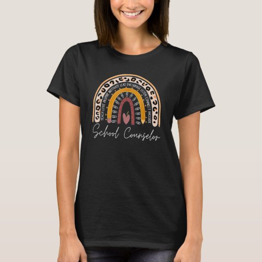 T-shirt Professeur Leopard Rainbow Teach Love Inspir (Devant)