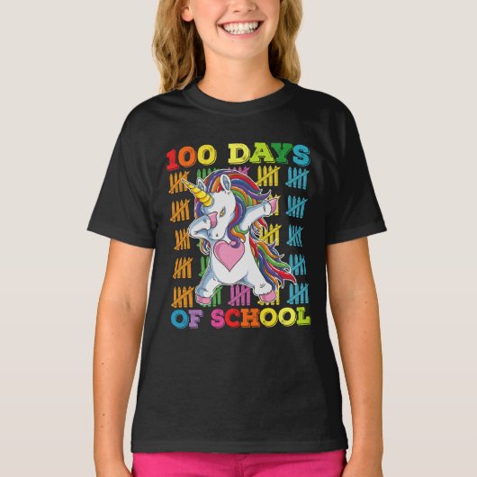 T-shirt Professeur Licorne 100 Jours D'école (Devant)