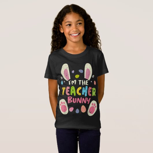 T-Shirt Professeur Pâques jumelé Famille Fête Bunny Face C (Devant entier)