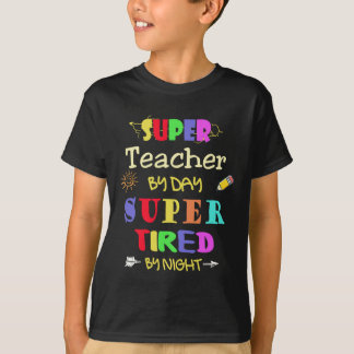 T-shirt Professeur Par Jour Super Fatigué Par Nuit Funny S