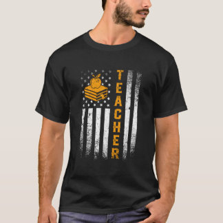T-shirt Professeur Patriotique Américain Drapeau États-Uni