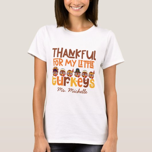 T-shirt Professeur personnalisé de Thanksgiving (Devant)