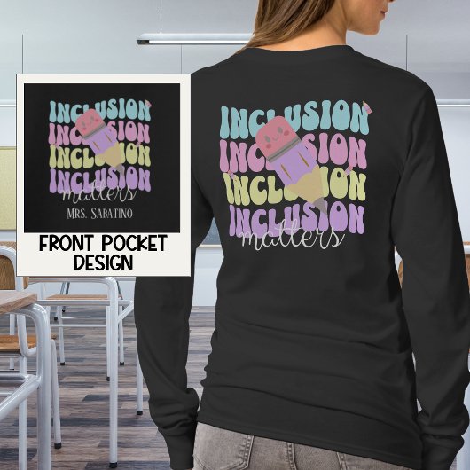 T-shirt Professeur Personnalisé Retro Pastel Inclusion Mat