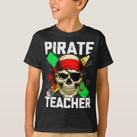 T-shirt Professeur pirate crâne drôle (Devant)