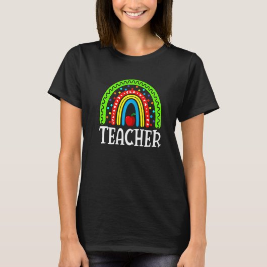 T-shirt Professeur Rainbow Graphisme Inspirationnel Enseig (Devant)
