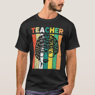 T-shirt Professeur Reine d'Histoire Noire Mélanine Afro Af