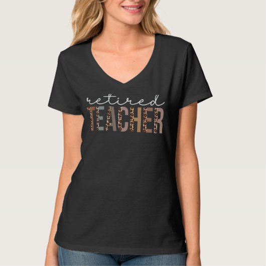 T-shirt Professeur Retraité Leopard Appréciation Pour Les (Devant)