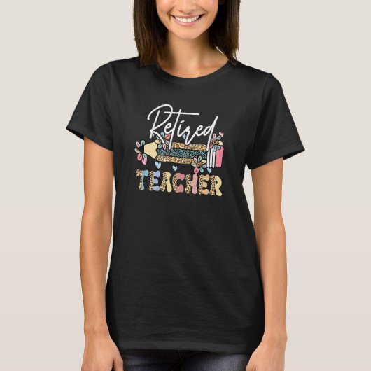 T-shirt Professeur Retraité Leopard Appréciation Pour Les (Devant)
