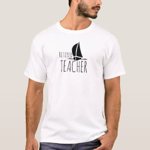T-shirt Professeur retraité voilier bateau drôle Typograph