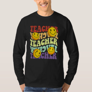 T-shirt professeur retro tournesol sourire face retour à l