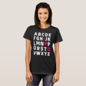 T-shirt Professeur Valentine's Day Abc I Love You Alphabet (Devant entier)