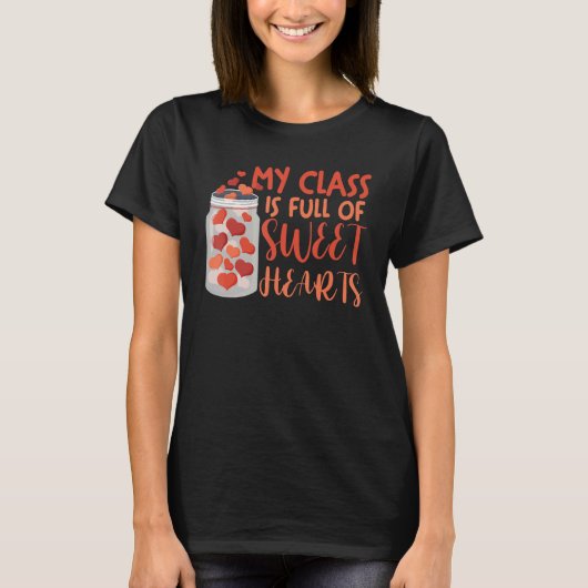 T-shirt Professeur Valentine's Day Ma Classe Est Pleine D' (Devant)