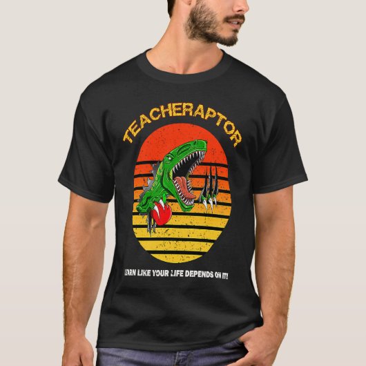 T-shirt Professeur Velociraptor Dinosaur Rex Enseignant & (Devant)