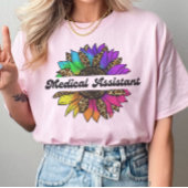 T-shirt Profession d'assistant Médicale Rainbow Sunflower