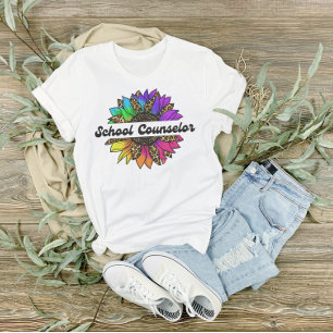 T-shirt Profession de conseiller scolaire Arc-en-ciel tour