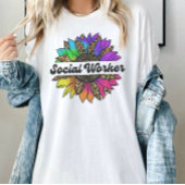 T-shirt Profession des travailleurs sociaux Rainbow Sunflo
