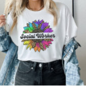 T-shirt Profession des travailleurs sociaux Rainbow Sunflo