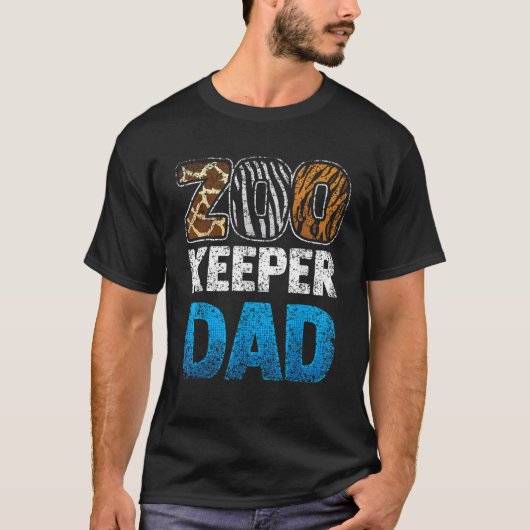 T-shirt Profession Job Animal Safari Zoo Keeper Dad Zookee (Devant)