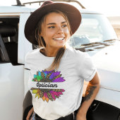 T-shirt Profession Opticienne Tournesol Arc-en-ciel