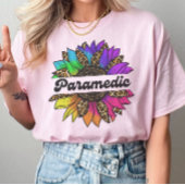T-shirt Profession paramédale Tournesol arc-en-ciel