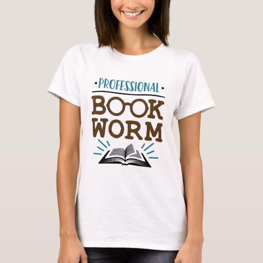 T-shirt Professional Bookworm Avid Book Reader (Devant)