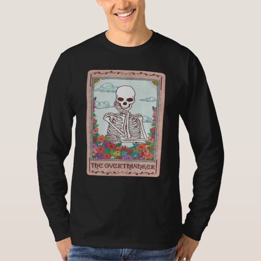 T-shirt Professional Overthinker Colorful Skull Overthinki (Devant)