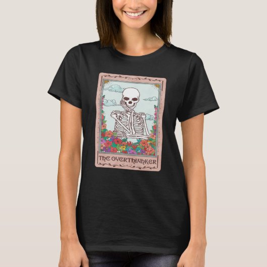 T-shirt Professional Overthinker Colorful Skull Overthinki (Devant)