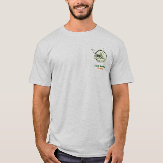 T-shirt Professional White and Green Lawn Care (Devant)