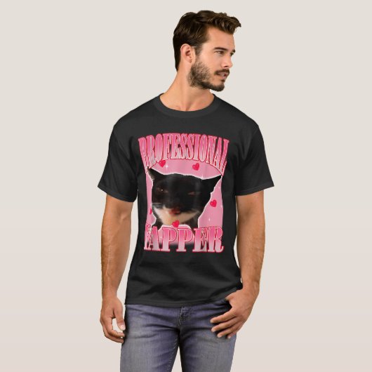T-shirt Professional Yapper Cat Funny Oddly Specific Dank (Devant entier)