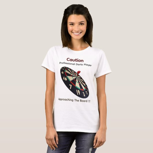 T-shirt professionnel de fléchettes drôles pour da (Devant entier)