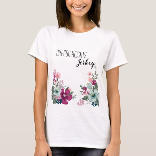 T-shirt professionnel personnalisé Fleurs tropical (Devant)