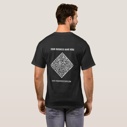 T-shirt professionnel QR Code Scan Info et texte p (Dos entier)