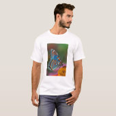 T-shirt Profil de papillon sur une fleur (Devant entier)
