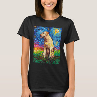 T-shirt Profil du Labrador jaune Stress Night Dog Art par