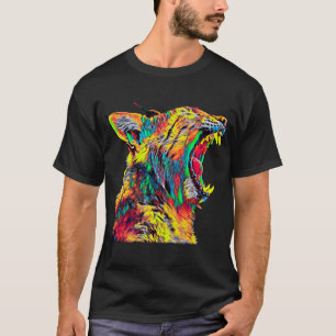 T-shirt Profil principal de Lynx de chat sauvage hurlant