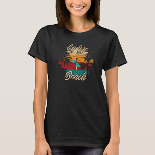T-shirt Profitez De L'été Doux Explorez La Plage 1 (Devant)