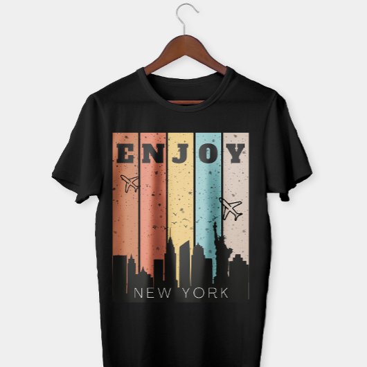 T-shirt PROFITEZ DE NEWYORK, bâtiments, avions | Voyage
